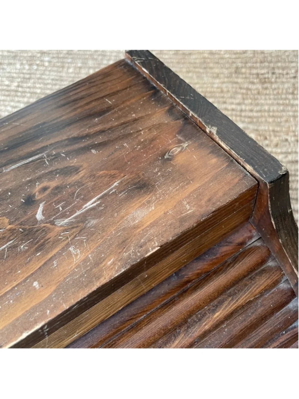 Vintage Handmade Amish Wooden Roll Top Bread Box